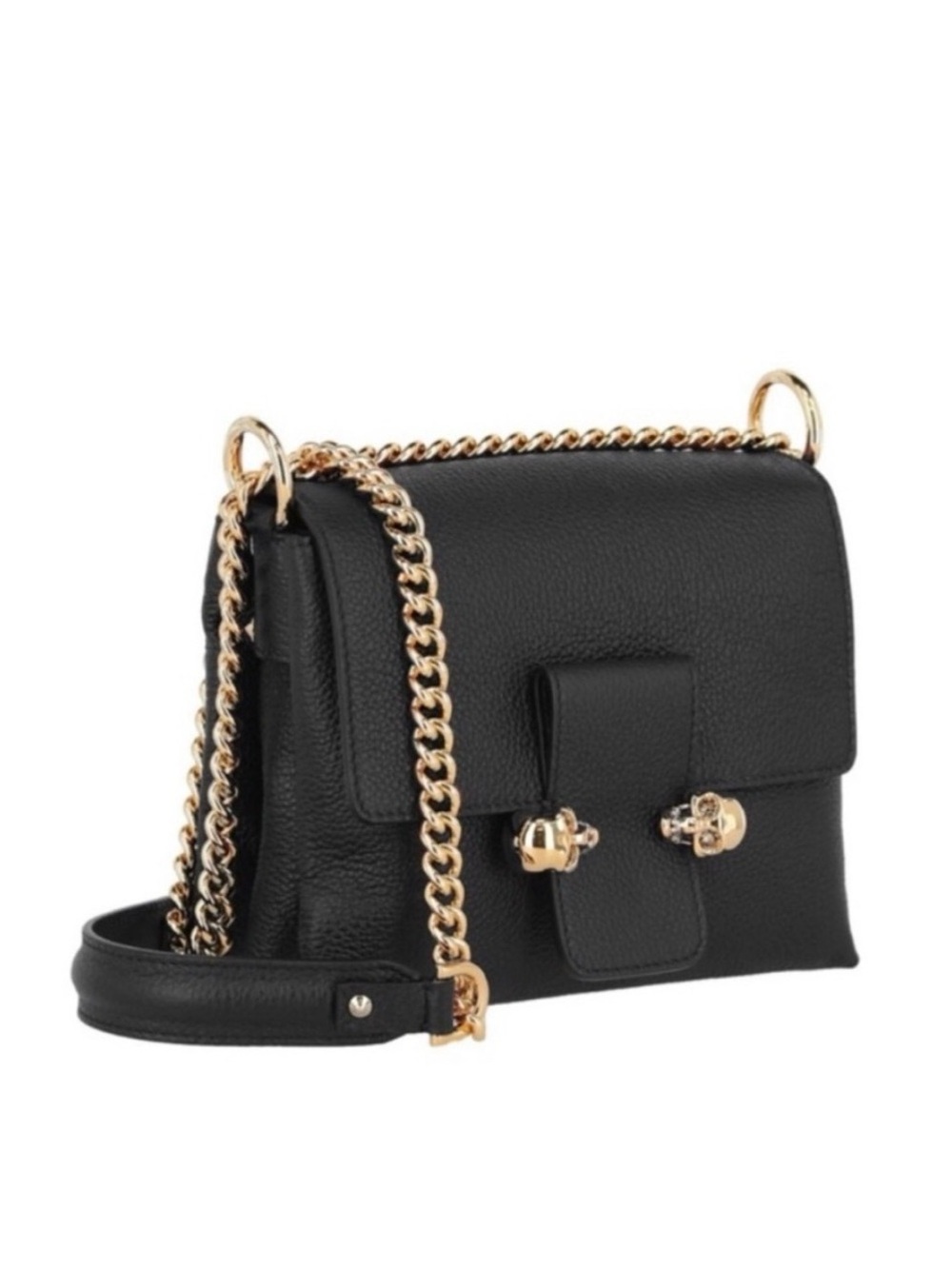 ALEXANDER MCQUEEN Medium Double/Twin Skull Chain Bag Black